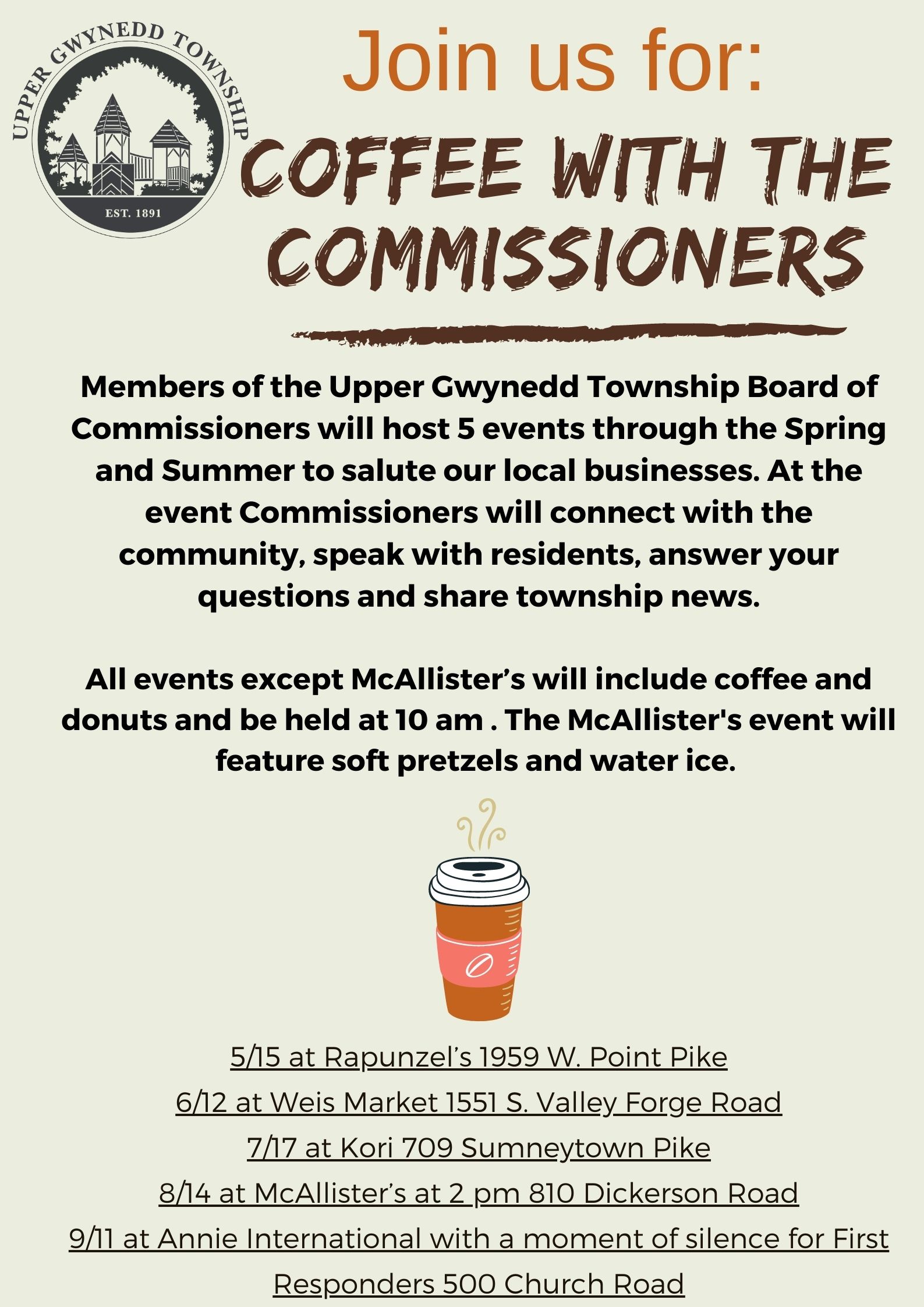 coffee with the commissioners