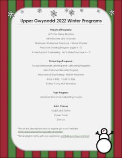 2022 winter programs